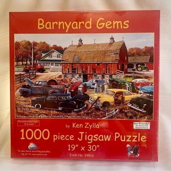 Jigsaw Puzzle 1000 Piece Barnyard Gems‎ 19” X 30” SunsOut NEW SEALED Made In USA - Picture 1 of 6